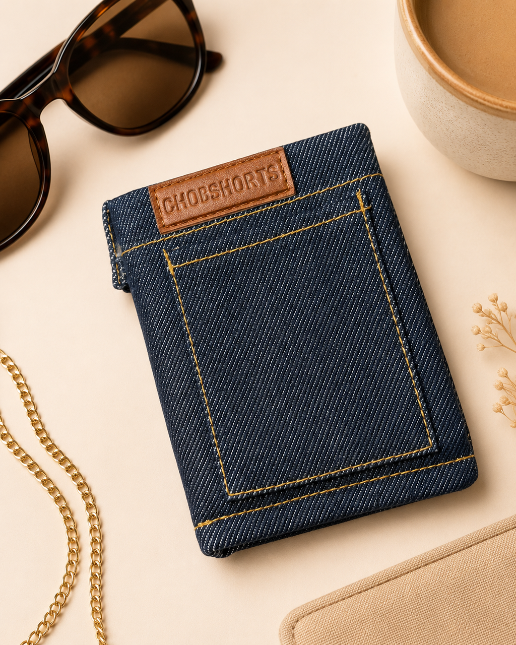 Handmade Denim Jeans Wallet – Unique Mini Card Holder Made from Jean Fabric, Cute Gift for Her