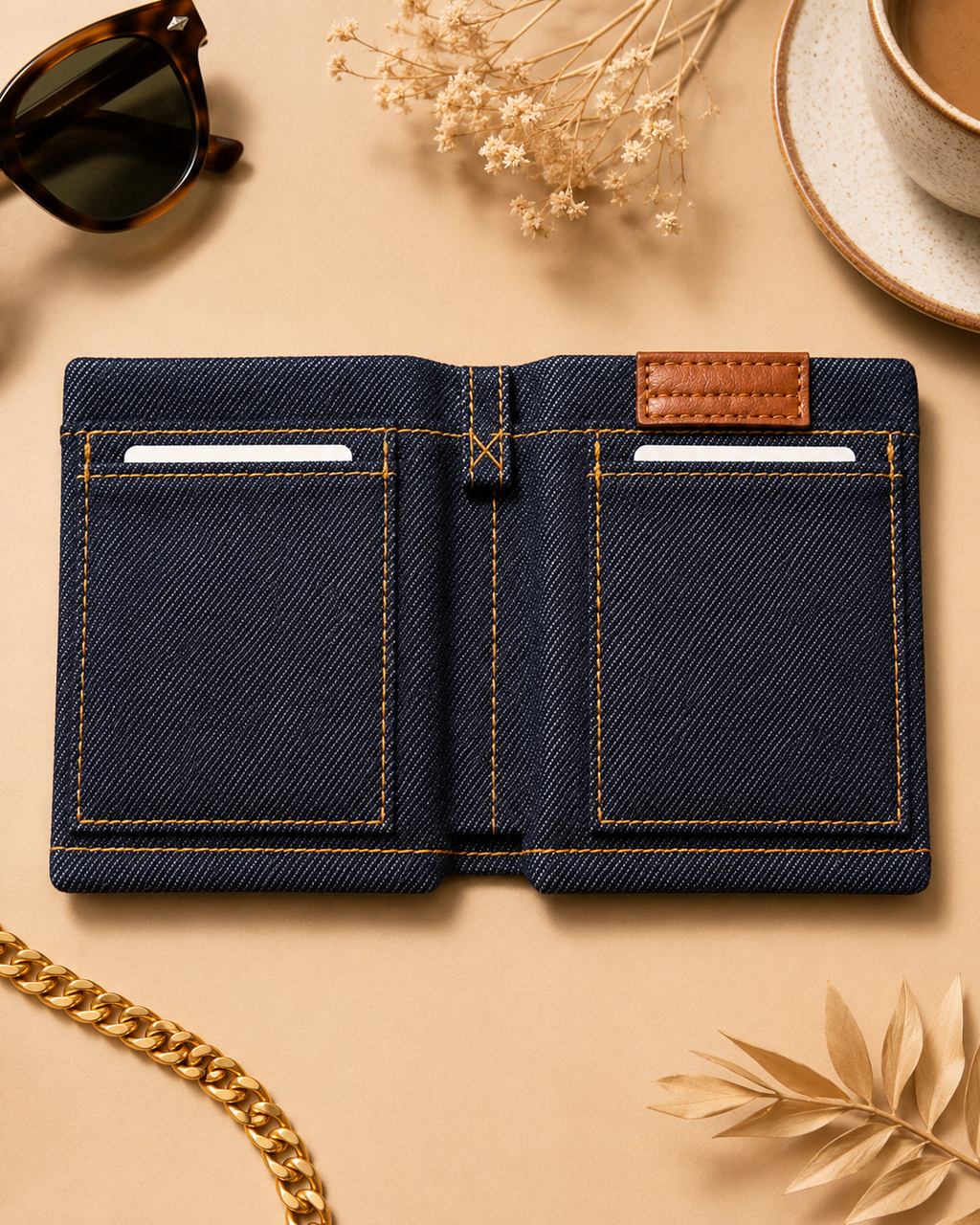 Handmade Denim Jeans Wallet – Unique Mini Card Holder Made from Jean Fabric, Cute Gift for Her