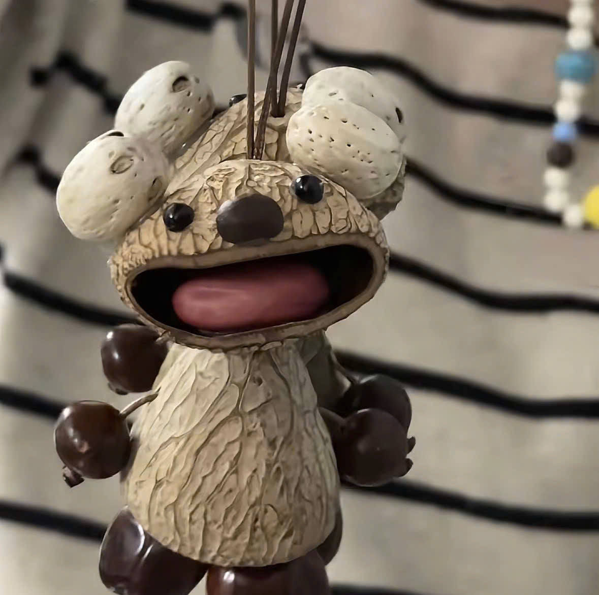 Handmade Natural Nut Shell Animal Ornament  Cute Hanging Home Decor & Unique Handmade Gift