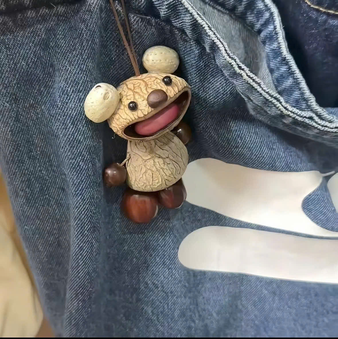 Handmade Natural Nut Shell Animal Ornament  Cute Hanging Home Decor & Unique Handmade Gift