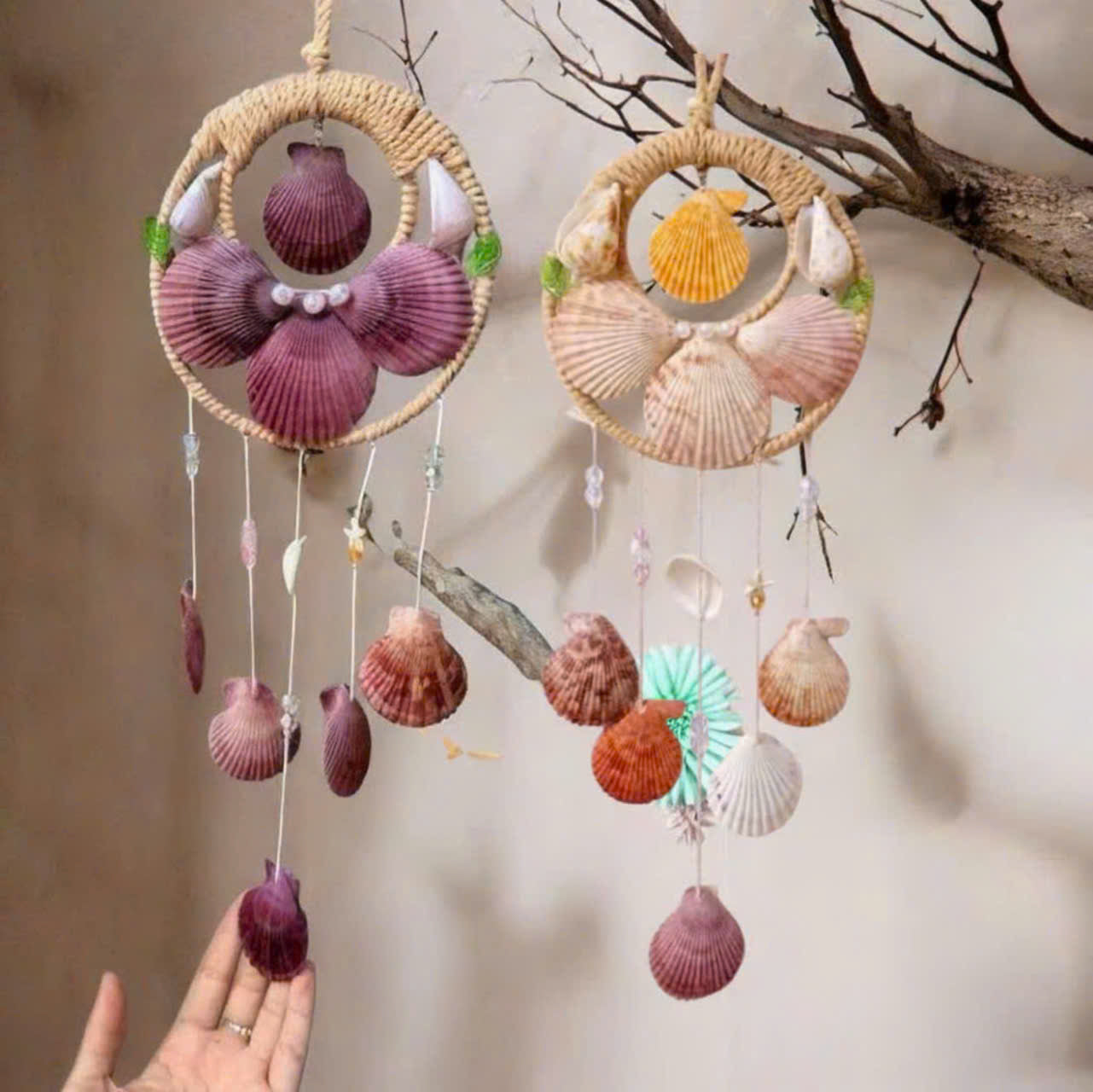 Handmade Seashell Dreamcatcher Wall Decor