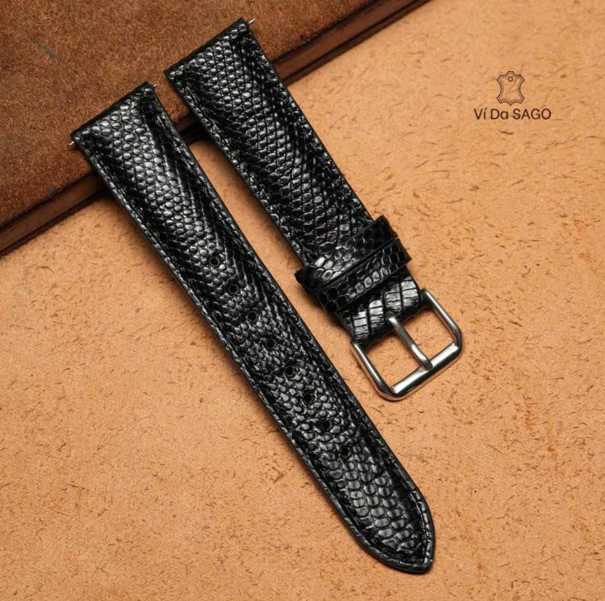 Handmade Genuine Lizard Leather Watch Band | Premium Leather Replacement Strap | 18mm 20mm 22mm 24mm