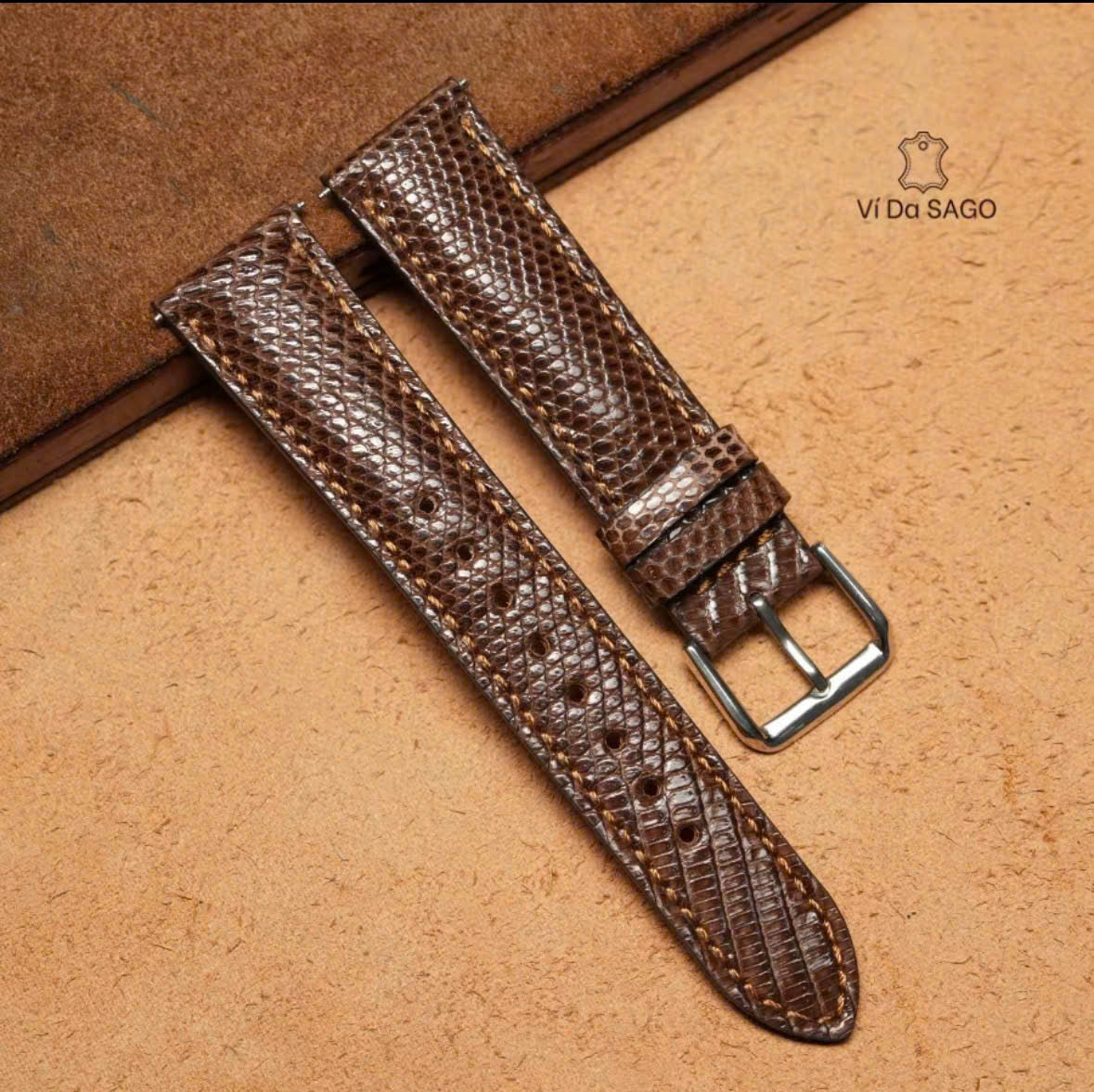 Handmade Genuine Lizard Leather Watch Band | Premium Leather Replacement Strap | 18mm 20mm 22mm 24mm