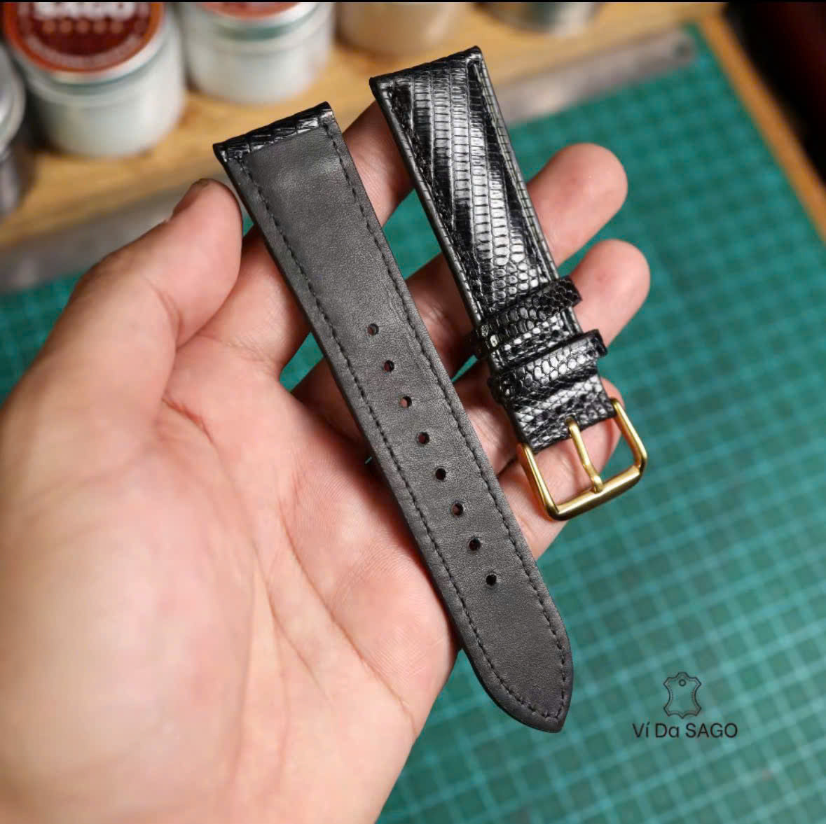 Handmade Genuine Lizard Leather Watch Band | Premium Leather Replacement Strap | 18mm 20mm 22mm 24mm