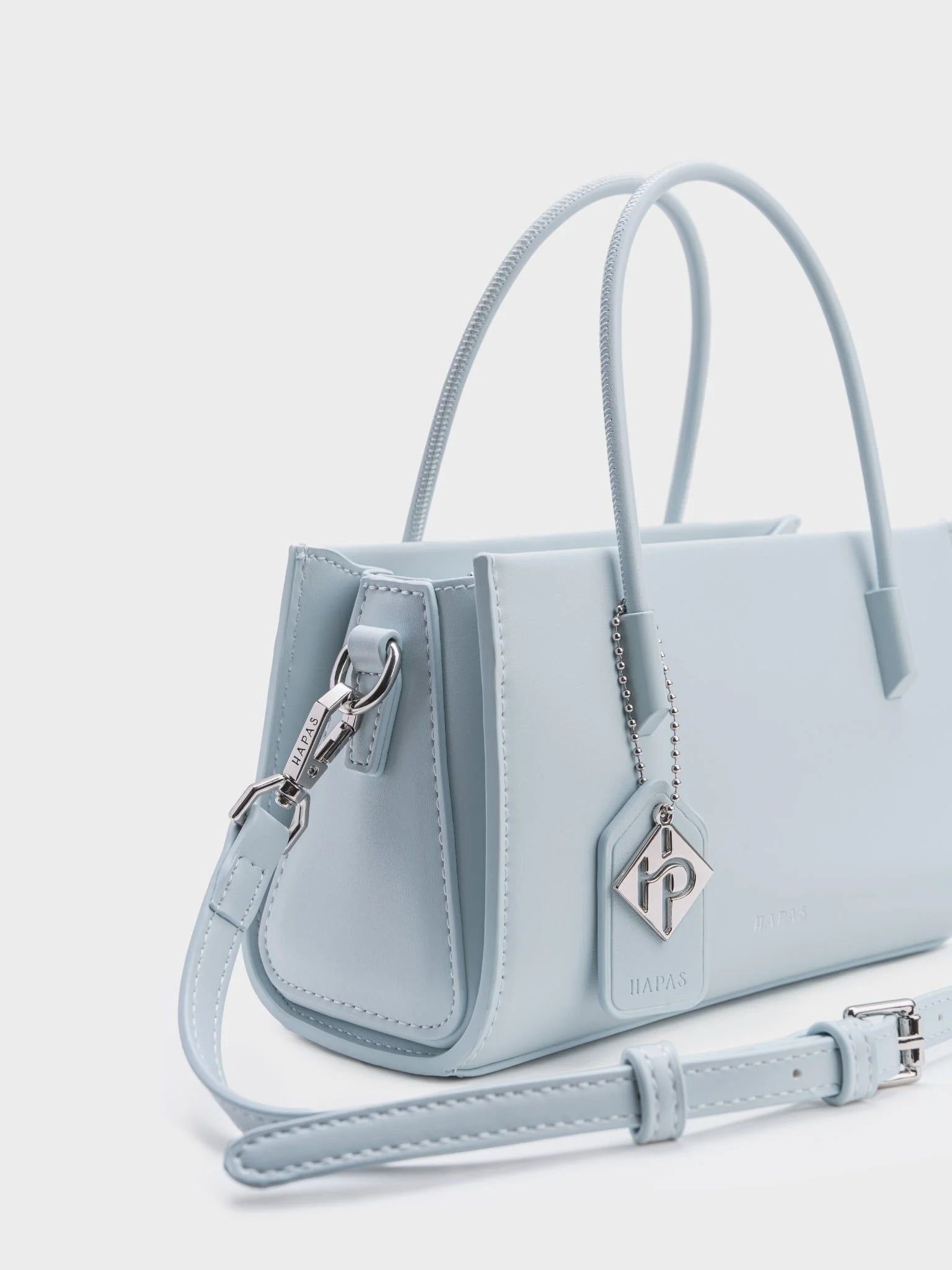 Handbag with Colored Finish and Square Tag, Size 21