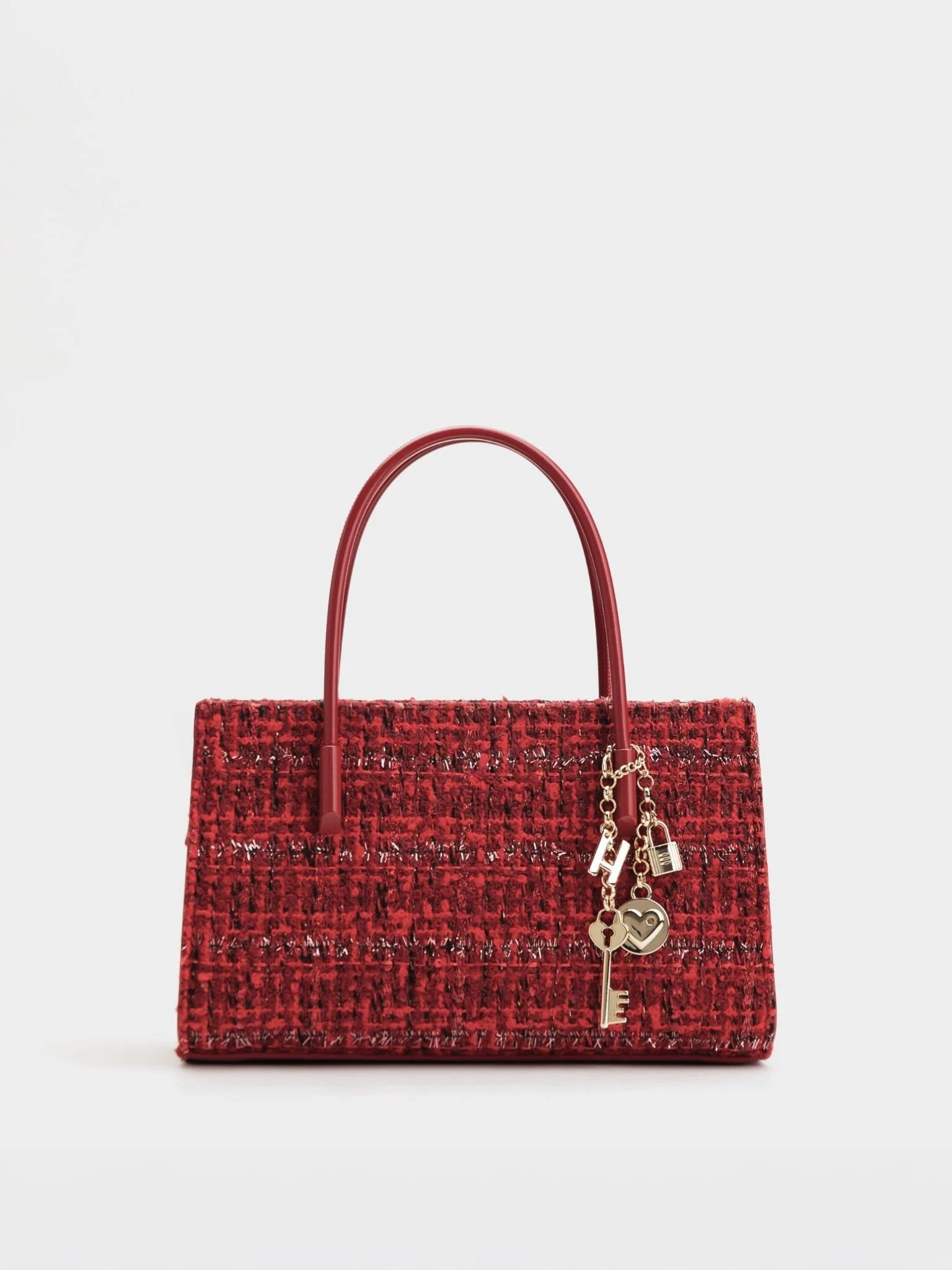 Handbag with Colored Finish and Square Tag, Size 21