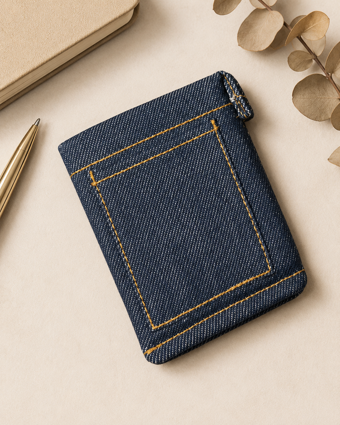 Handmade Denim Jeans Wallet – Unique Mini Card Holder Made from Jean Fabric, Cute Gift for Her