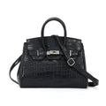 Solid-color Birkin bag with crocodile embossing
