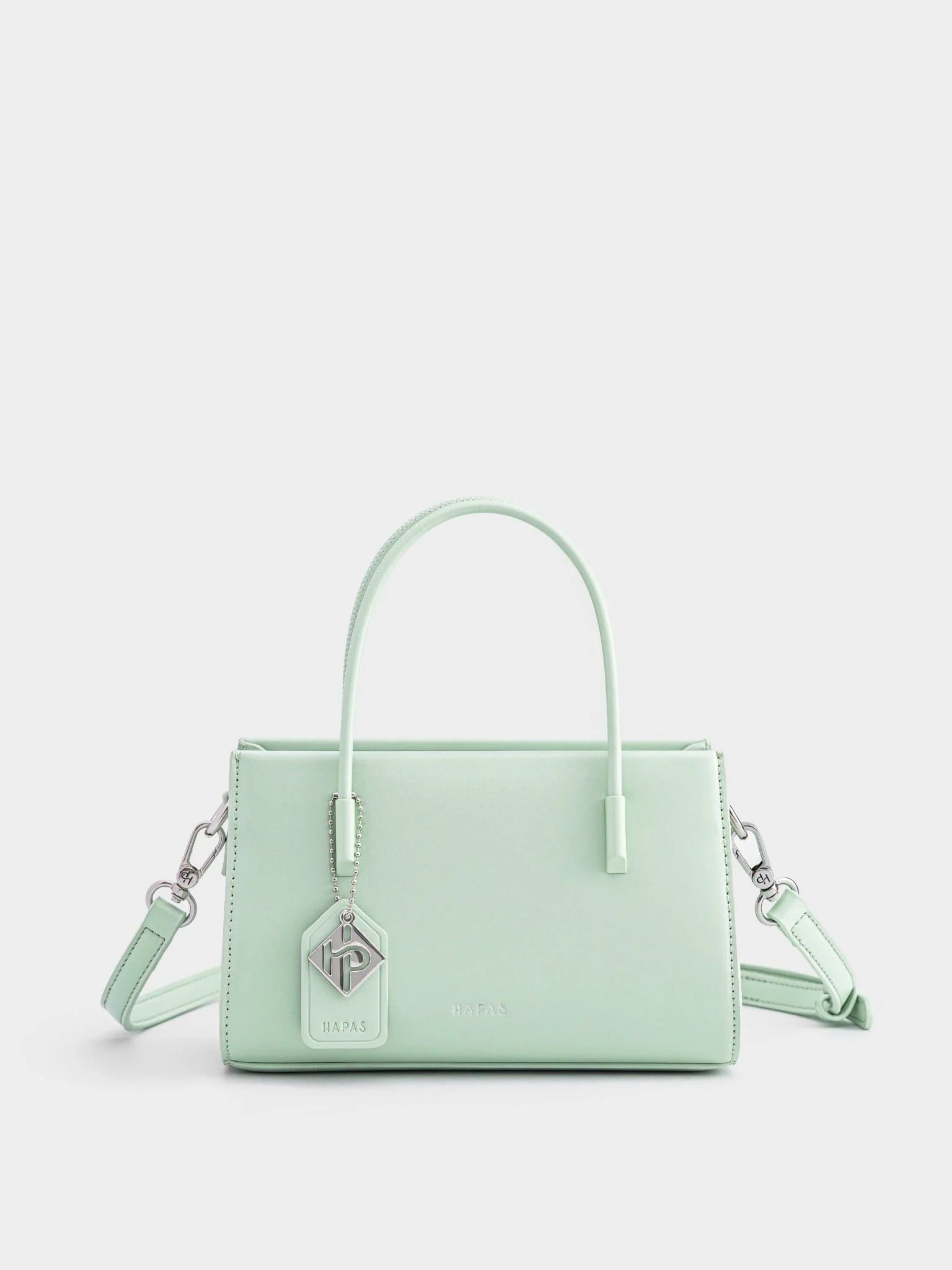 Handbag with Colored Finish and Square Tag, Size 21