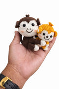 Handmade Crochet Monkey Plush Toy Set – Cute Amigurumi Stuffed Animals for Kids, Nursery Decor & Baby Gift