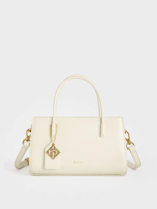 Handbag with Colored Finish and Square Tag, Size 21