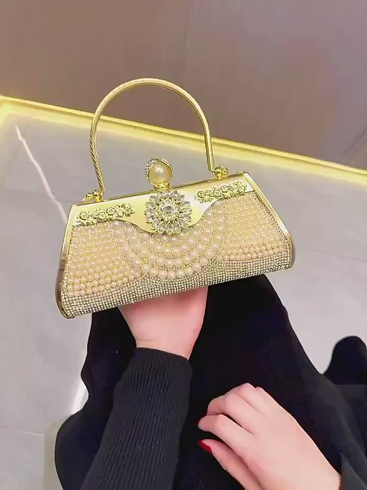 Pearl-embellished handbag