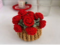 Handmade Crochet Rose Cup Coaster Set – Beautiful Red Flower Table Decor Gift