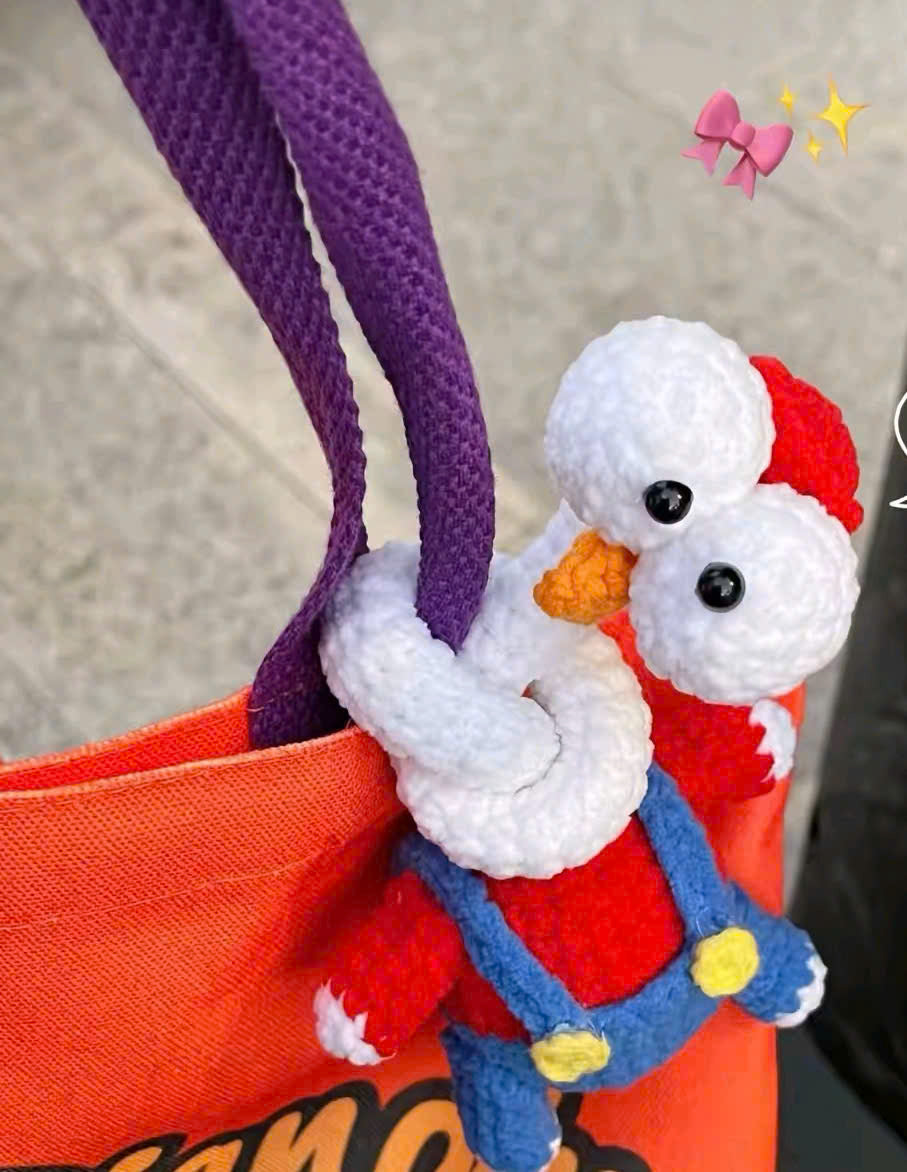 Handmade Crochet Long Neck Bird Plush Toy | Funny Amigurumi Gift