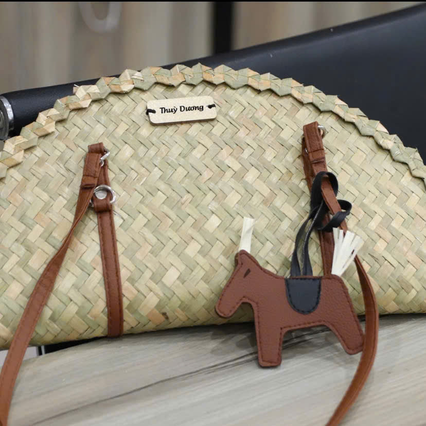 Handwoven Half-Moon Straw Bag  Artisan Summer Shoulder Bag with Black or White Straps