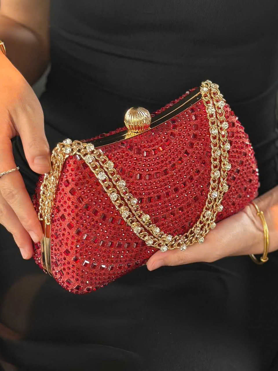 Luxurious Rhinestone-Embellished Evening Bag