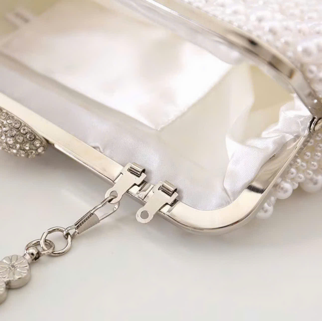 Pearl-embellished handbag