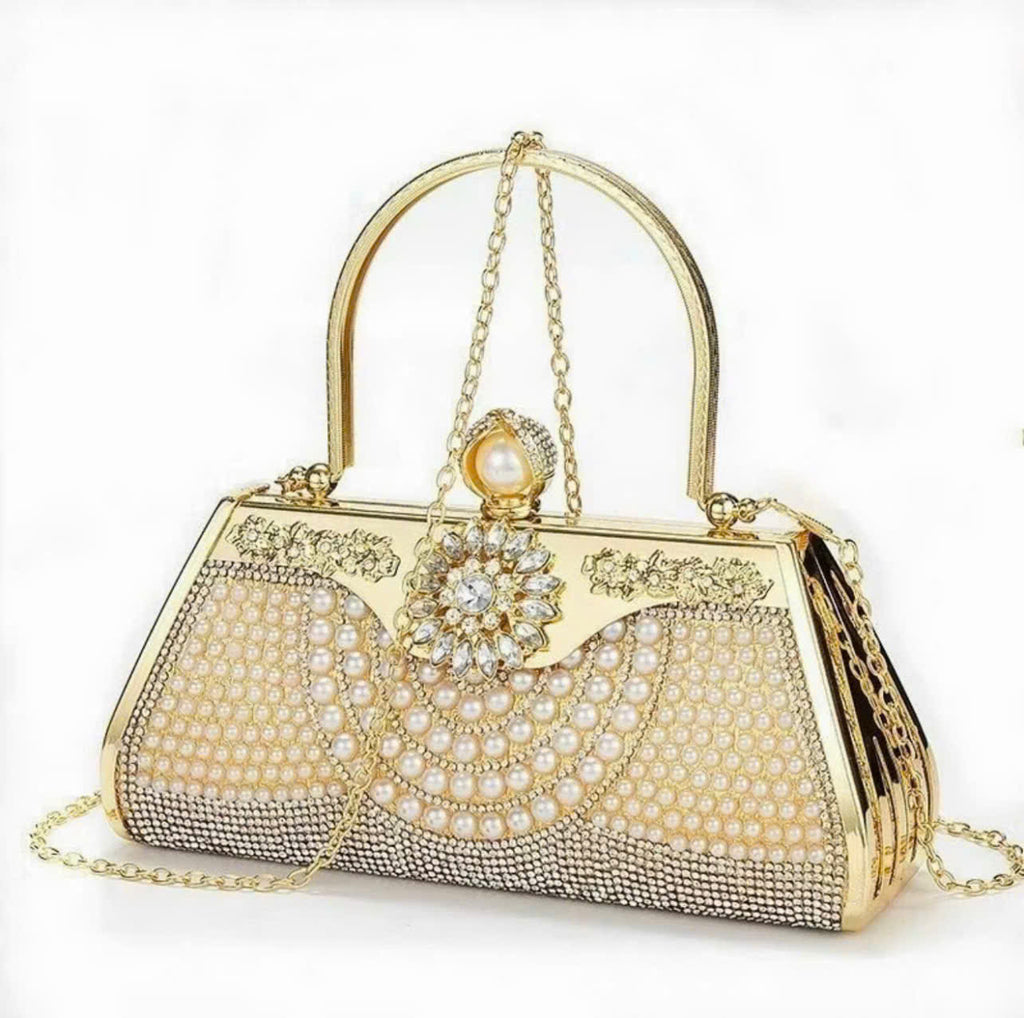 Pearl-embellished handbag