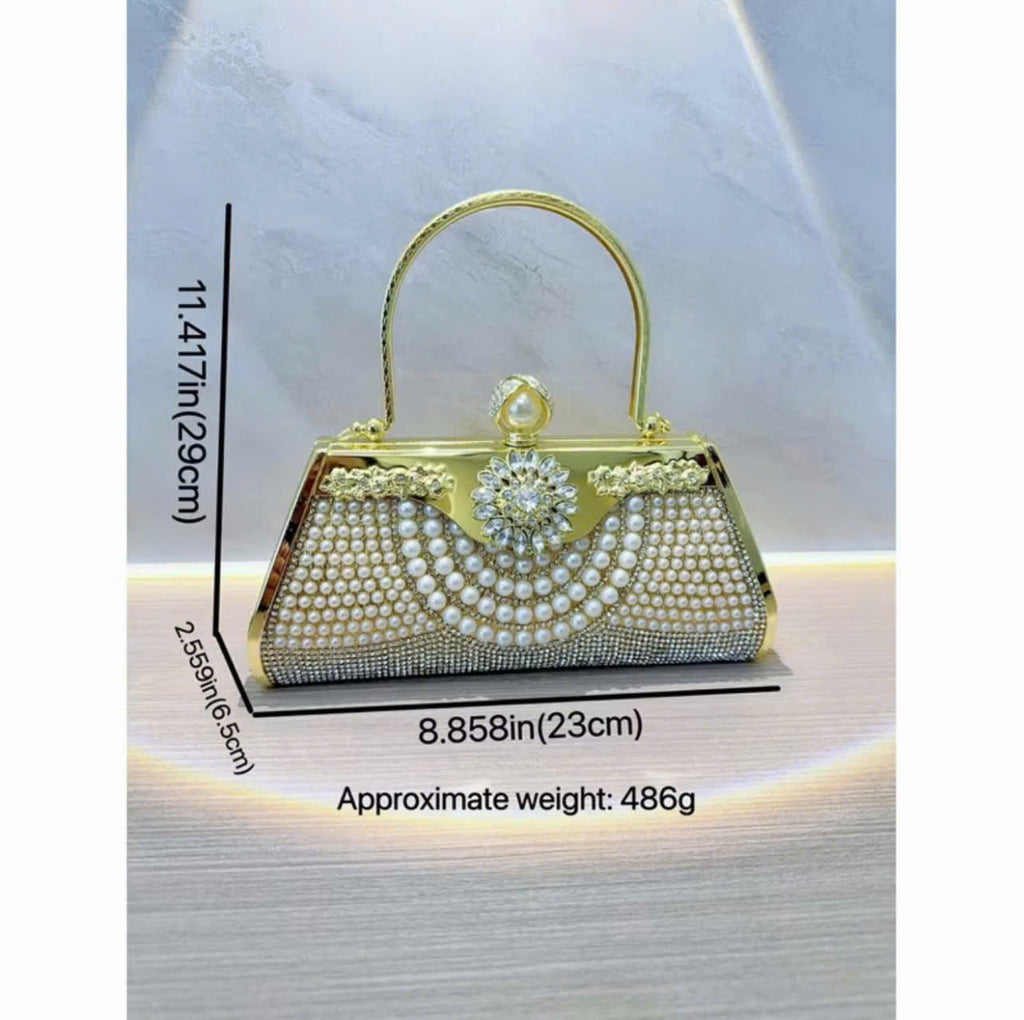 Pearl-embellished handbag