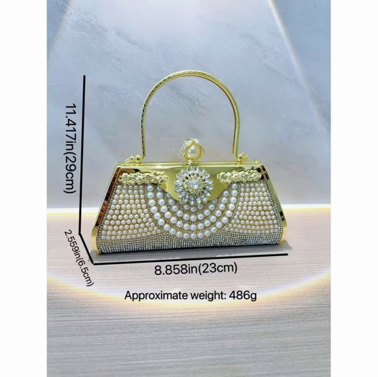 Pearl-embellished handbag