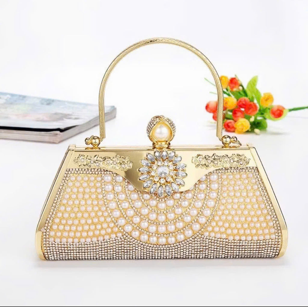 Pearl-embellished handbag
