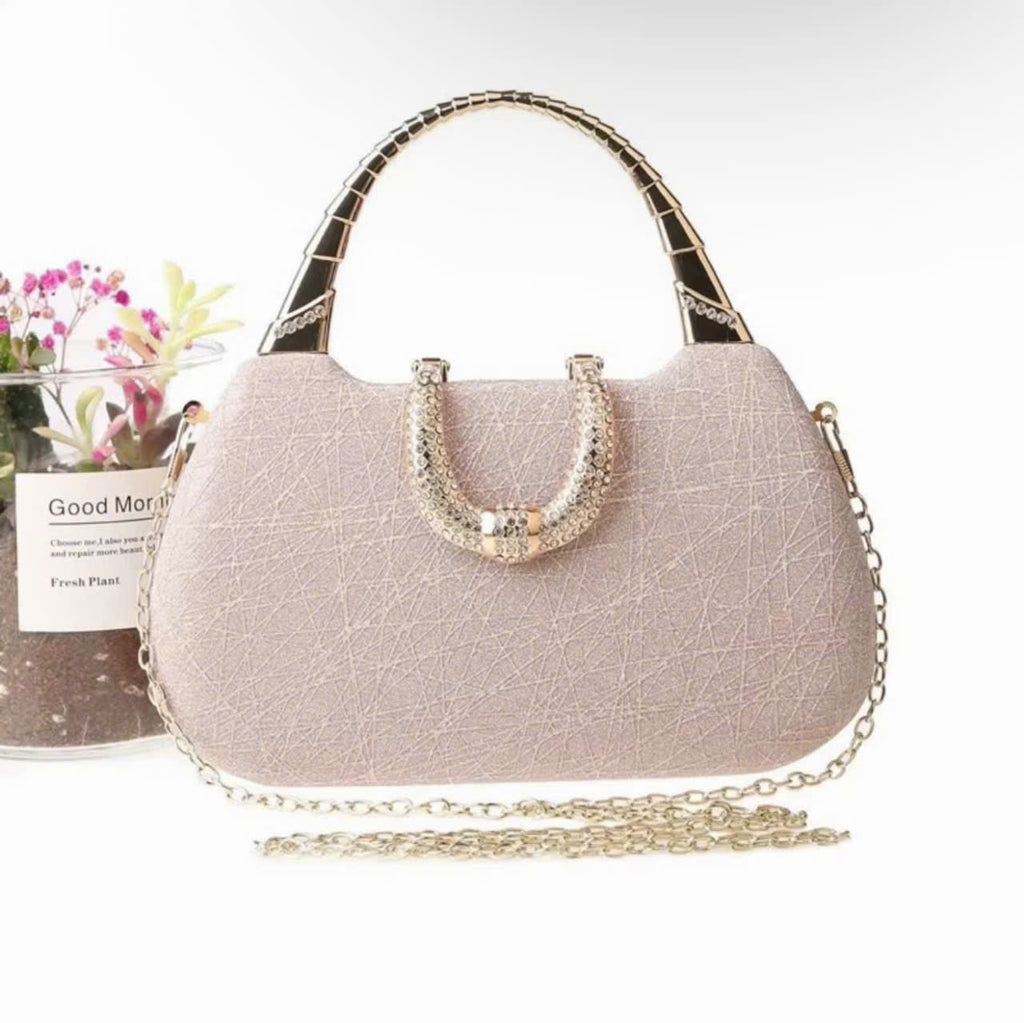 Elegant women's party handbag – sparkling sequin leather