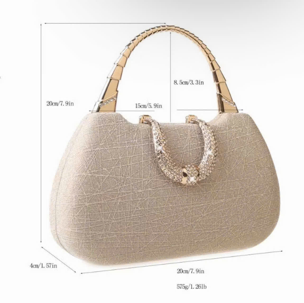 Elegant women's party handbag – sparkling sequin leather