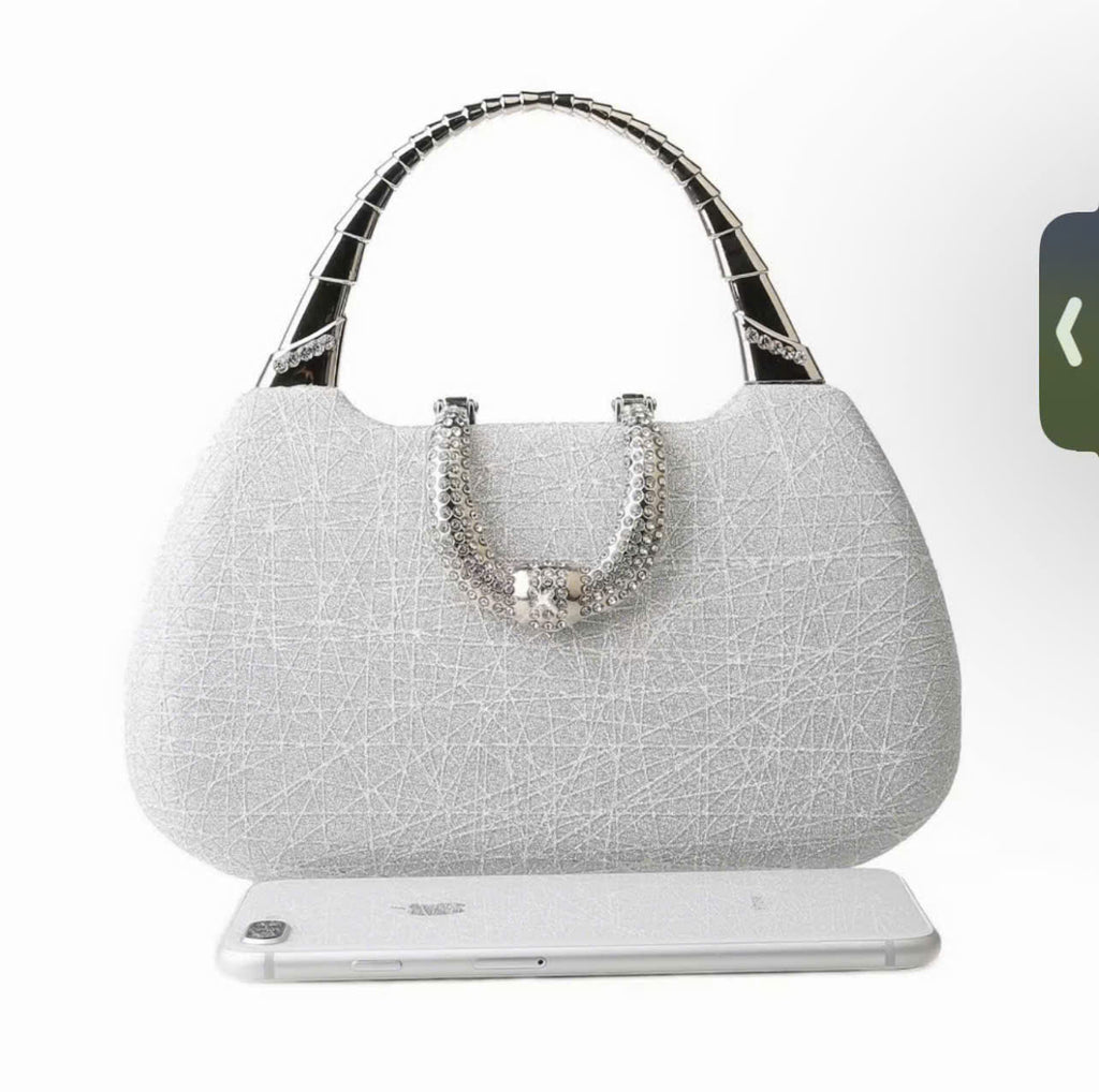 Elegant women's party handbag – sparkling sequin leather